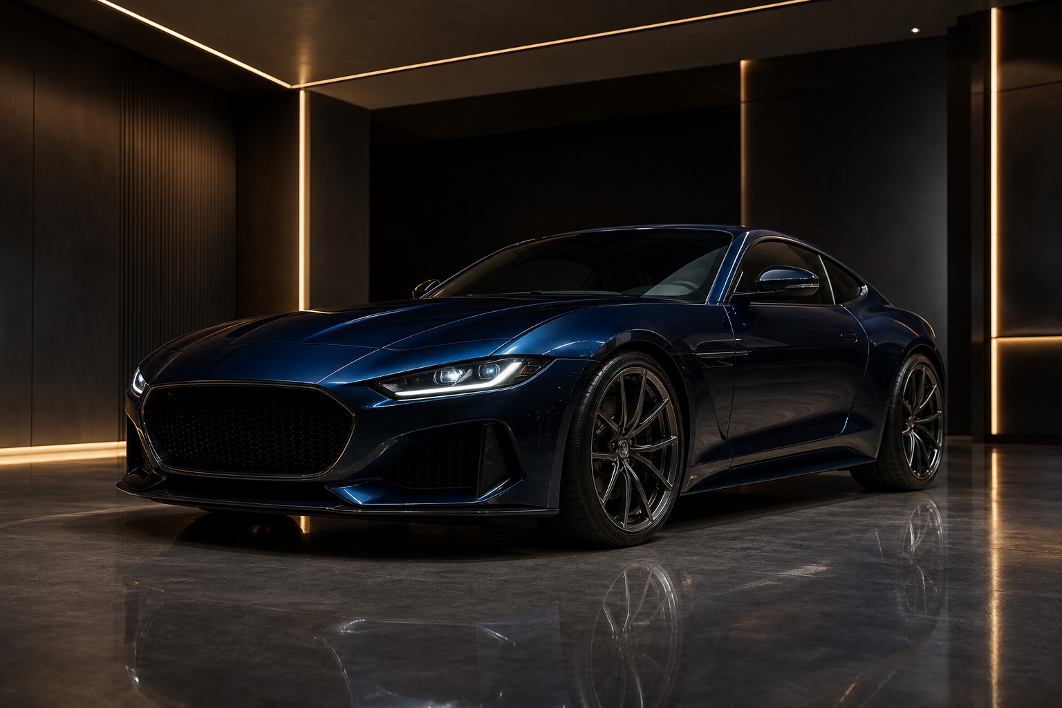 Midnight Blue Sports Coupe