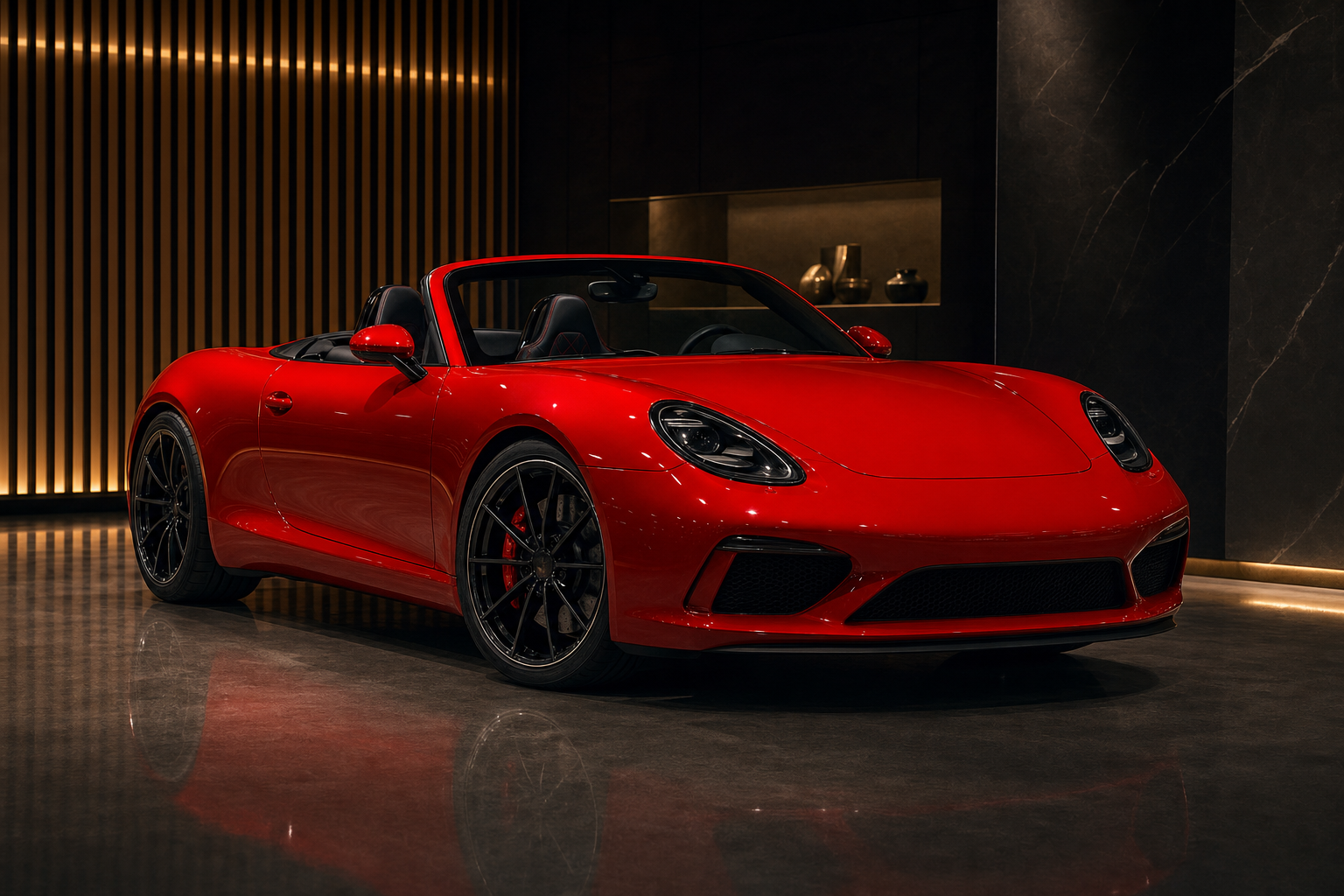 Racing Red Convertible Roadster